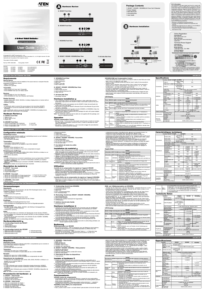 Page n°1 - Manuel utilisateur ATen VE300R