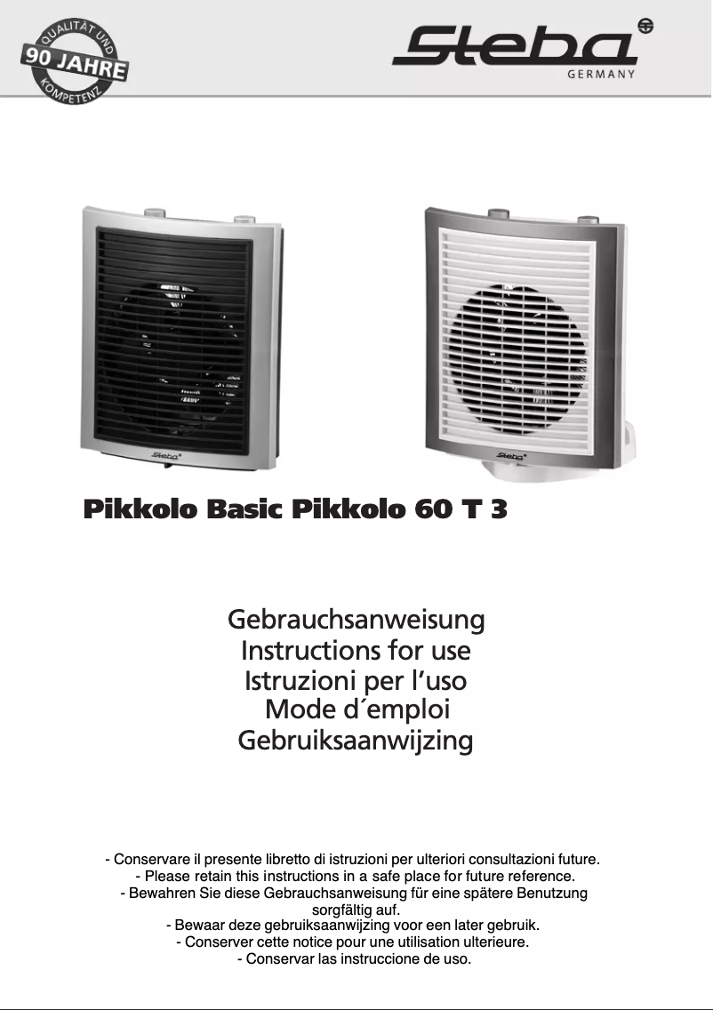 Page n°1 - Manuel utilisateur Steba Pikkolo WM 2
