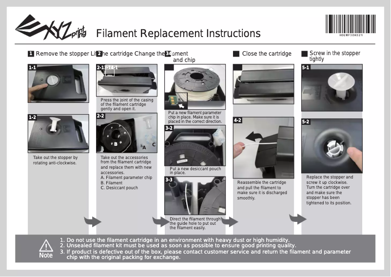 Page 1 de la notice Manuel utilisateur XYZprinting RFTPEXEU00B