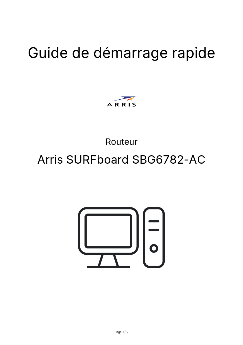 Image de la première page du manuel de l'appareil SURFboard SBG6782-AC