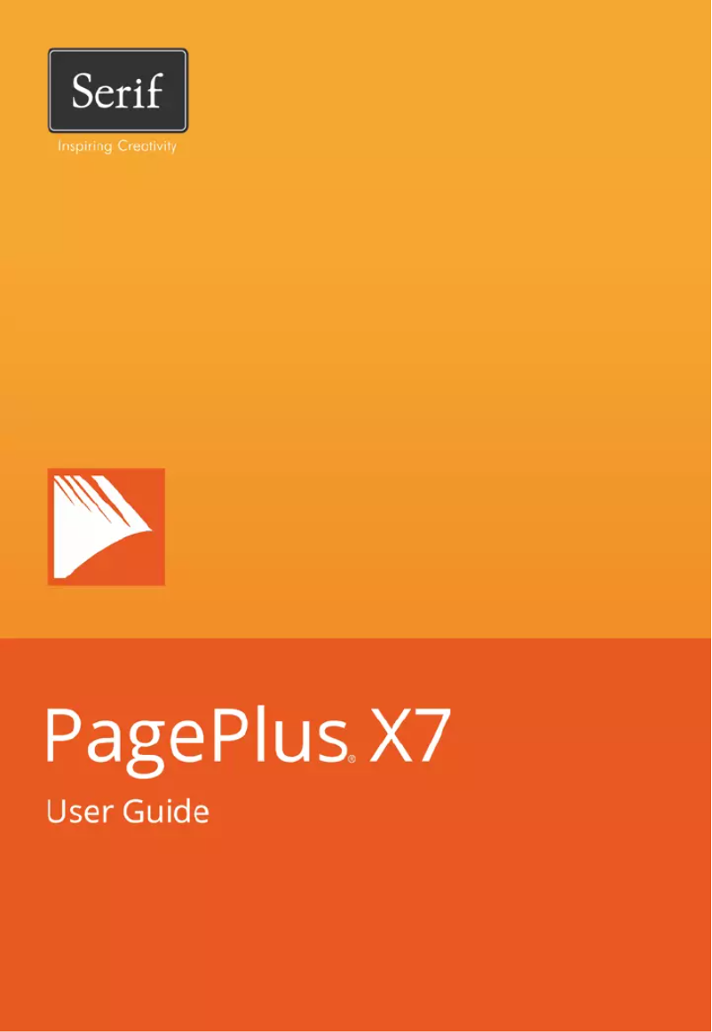 Page 1 de la notice Manuel utilisateur Serif PagePlus X7