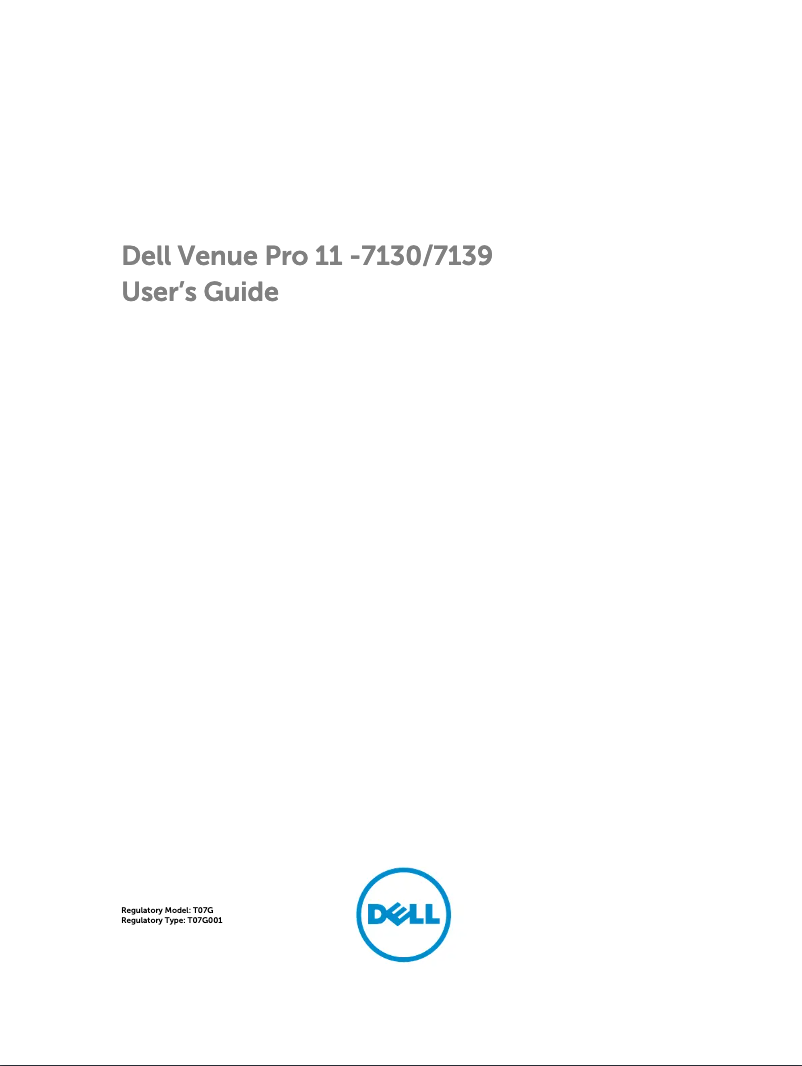 Page 1 de la notice Manuel utilisateur Dell Venue 11i Pro 7130