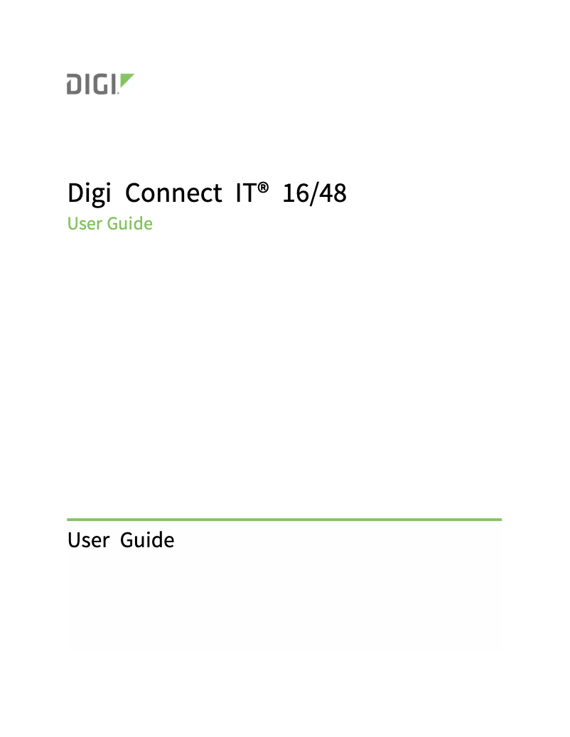 Page 1 de la notice Manuel utilisateur Digi Connect IT 48