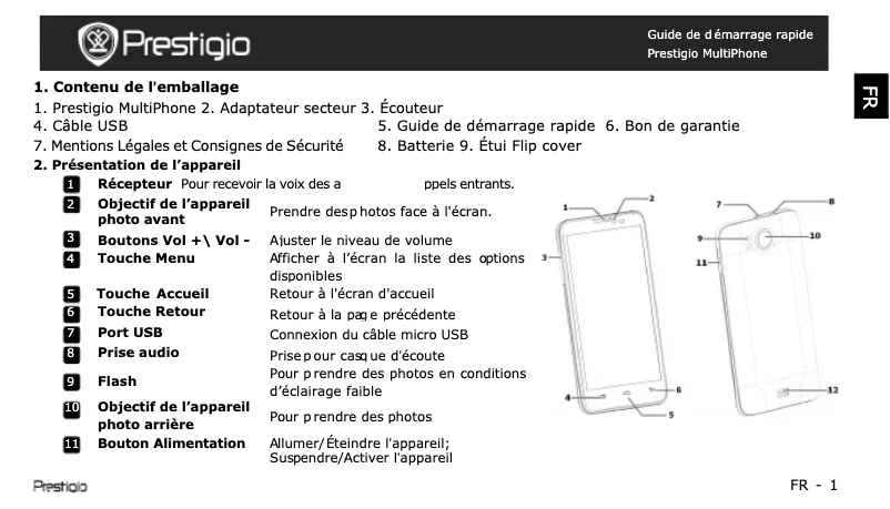 Page n°1 - Mode d'emploi Prestigio MultiPhone 5307 DUO