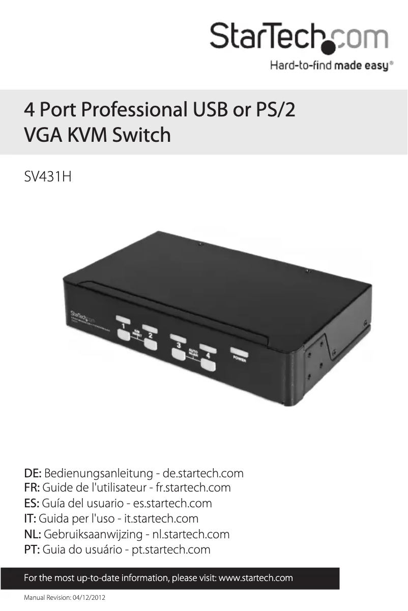 Page n°1 - Manuel utilisateur StarTech.com SV431H