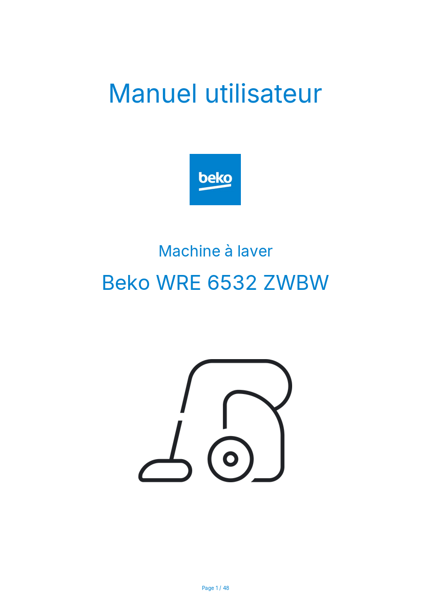 Image de la première page du manuel de l'appareil WRE 6532 ZWBW