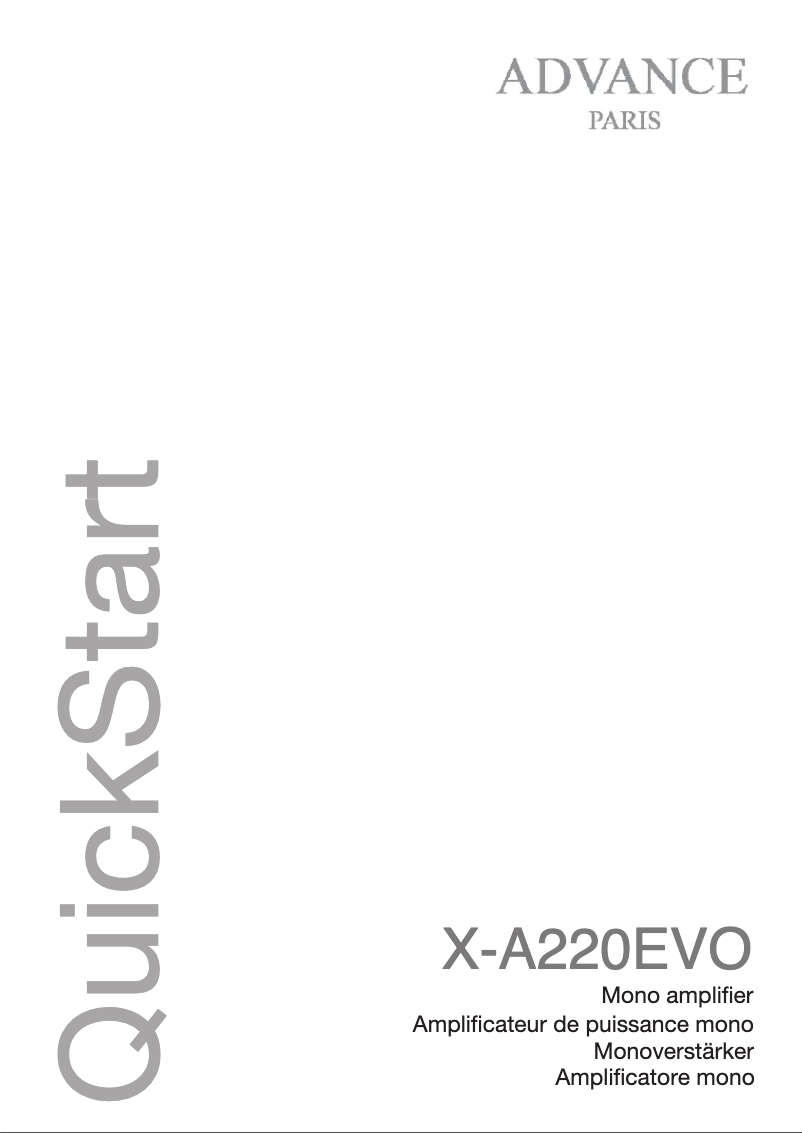 Image de la première page du manuel de l'appareil X-A220 EVO