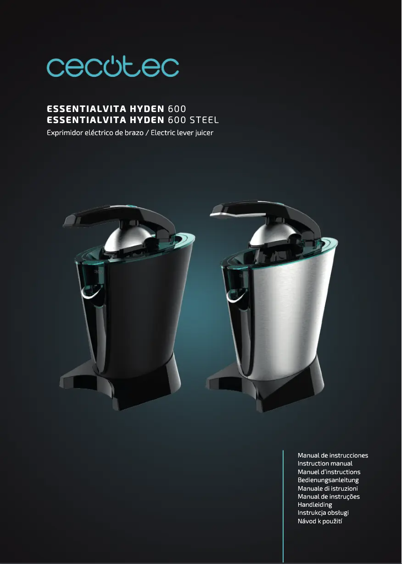 Page 1 de la notice Manuel utilisateur Cecotec EssentialVita Hyden 600