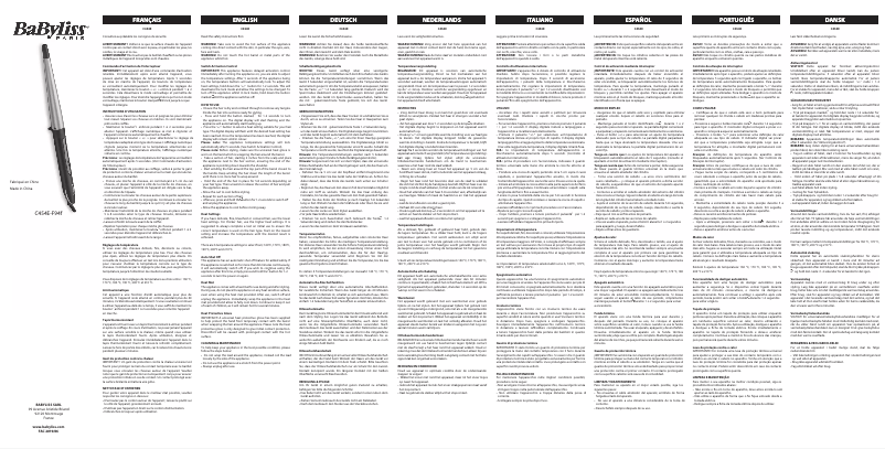 Image de la première page du manuel de l'appareil Quartz Conical C454E