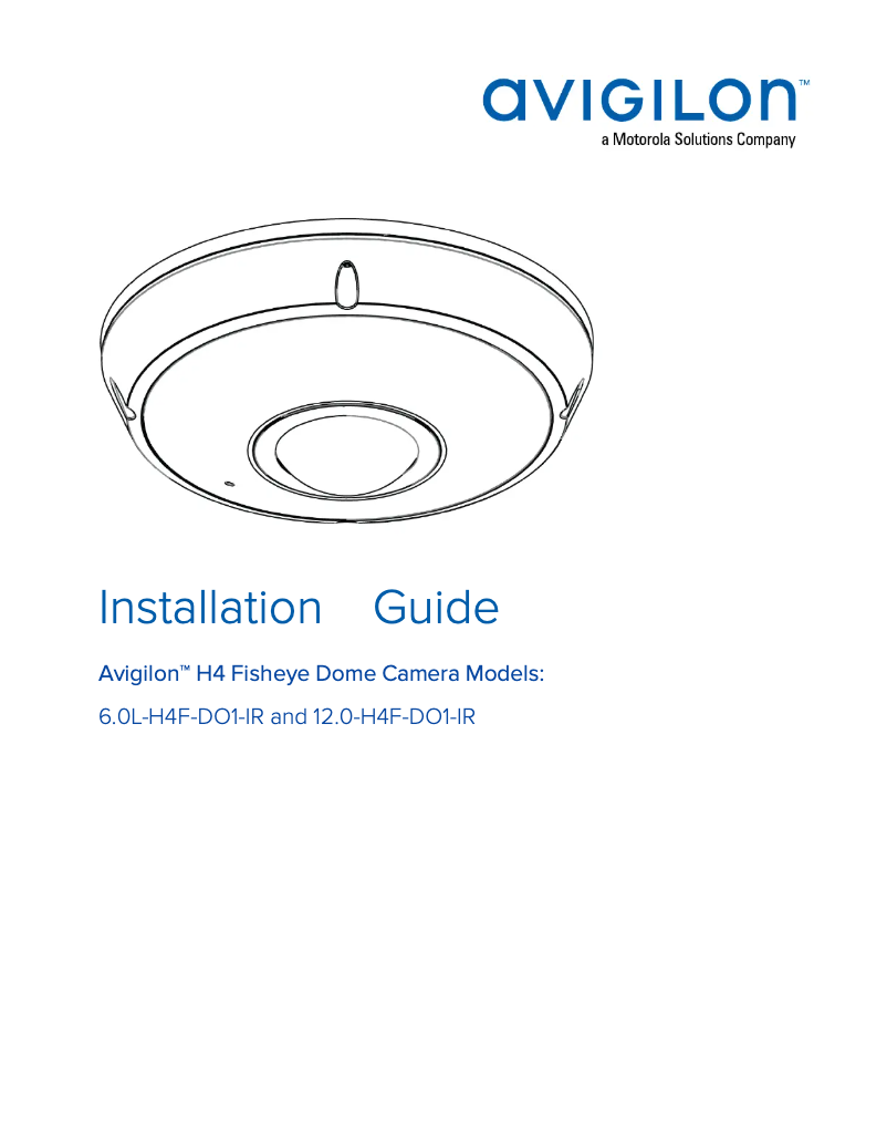Page n°1 - Manuel utilisateur Avigilon 6.0L-H4F-DO1-IR