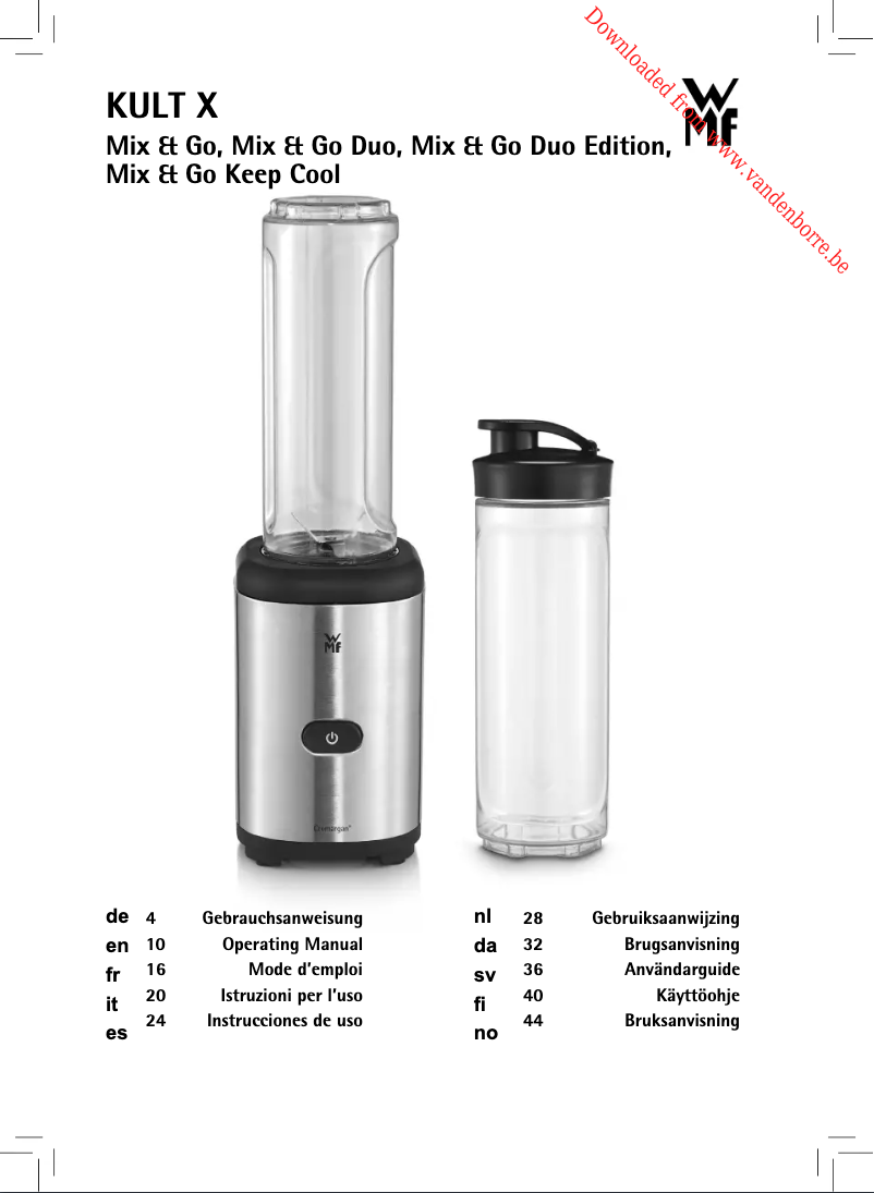 Page 1 de la notice Manuel utilisateur WMF Kult X Mix & Go