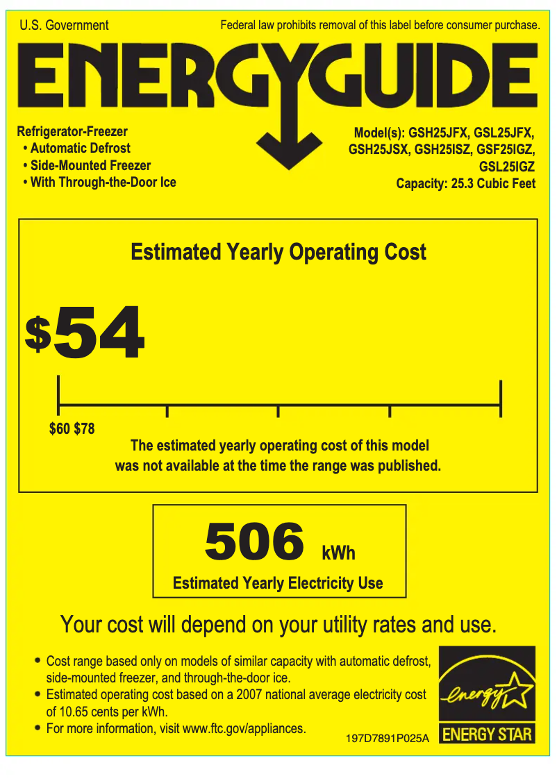 Image de la première page du manuel de l'appareil GSF25IGZWW