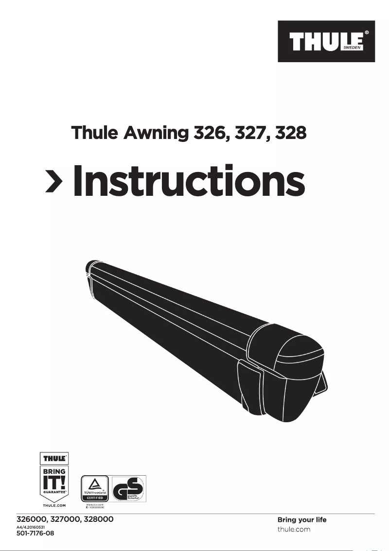 Page 1 de la notice Manuel utilisateur Thule Awning 326