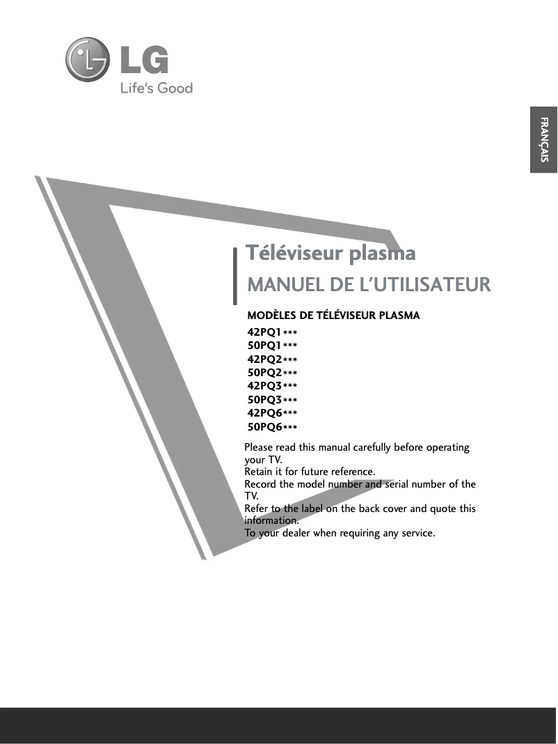 Image de la première page du manuel de l'appareil 42PQ200R