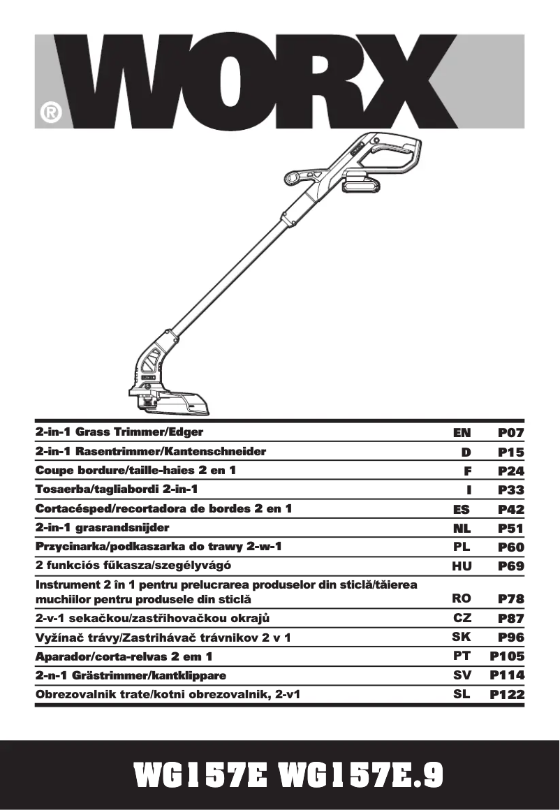 Page 1 de la notice Manuel utilisateur Worx WG157E.9