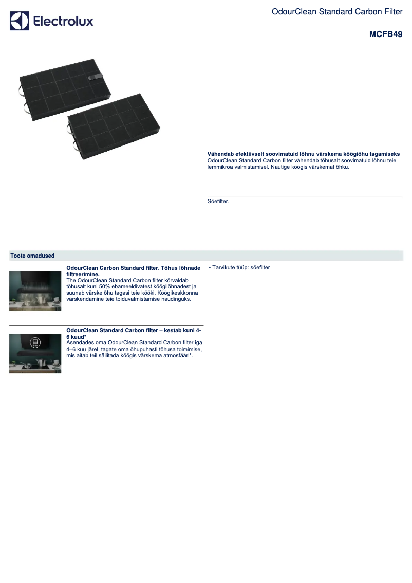 Page 1 de la notice Manuel utilisateur AEG MCFB49