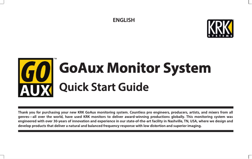 Image de la première page du manuel de l'appareil GoAux 4