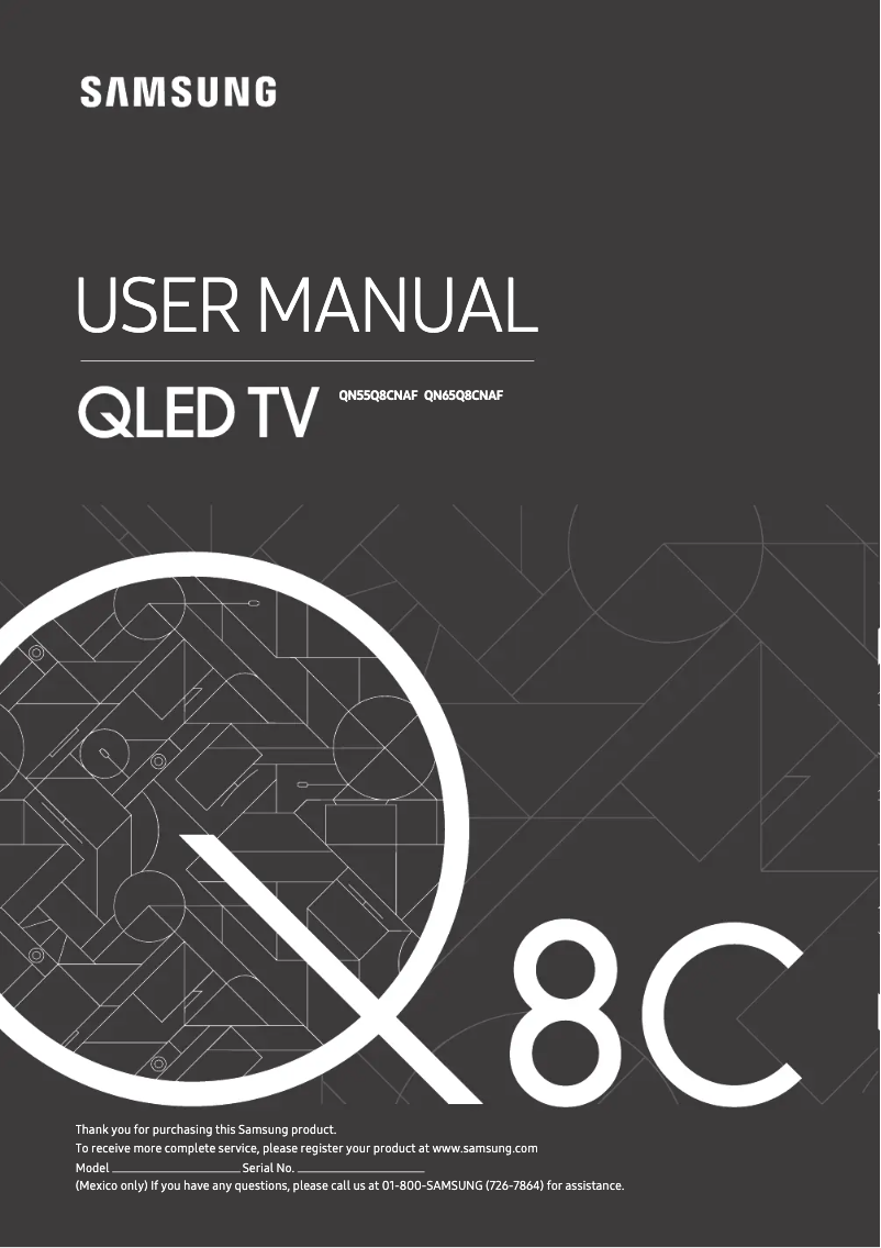 Page 1 de la notice Manuel utilisateur Samsung QN65Q8CNAF
