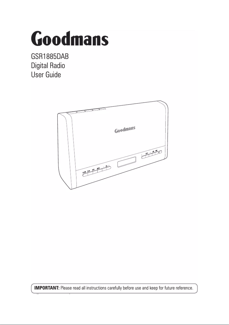 Image de la première page du manuel de l'appareil GSR1885DAB