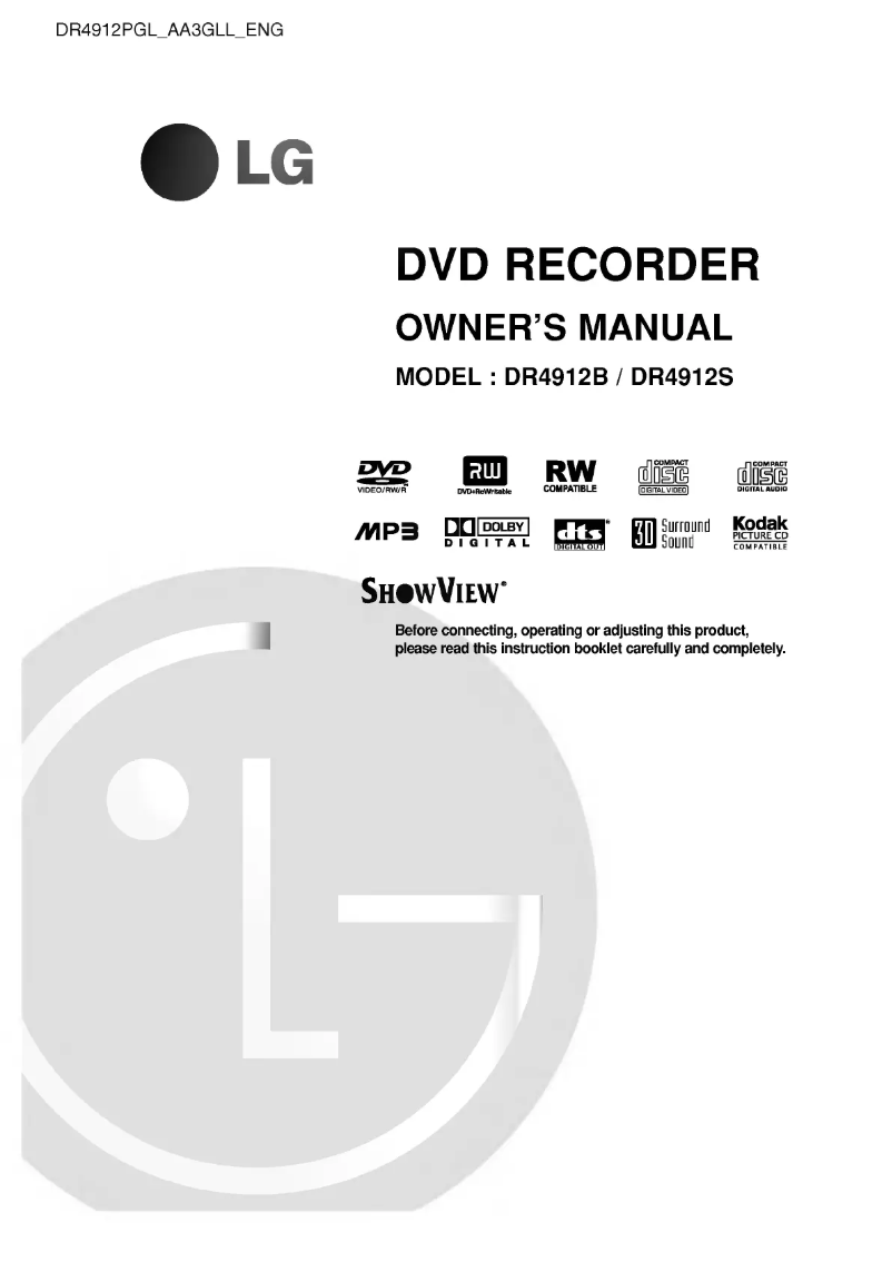Página 1 del manual Manual de usuario LG DR4912S