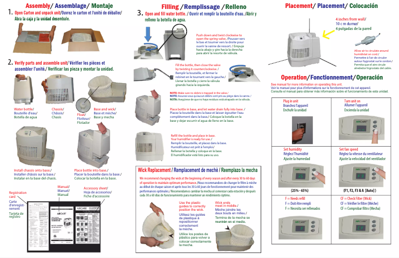 Page n°1 - Instructions / montage AirCare MA0800