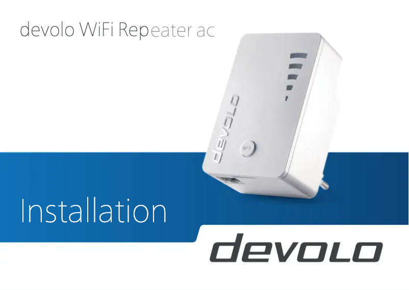 Page 1 de la notice Guide d'installation Devolo Wifi-repeater AC