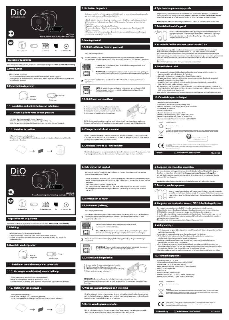 Page 1 de la notice Manuel utilisateur DiO 84203