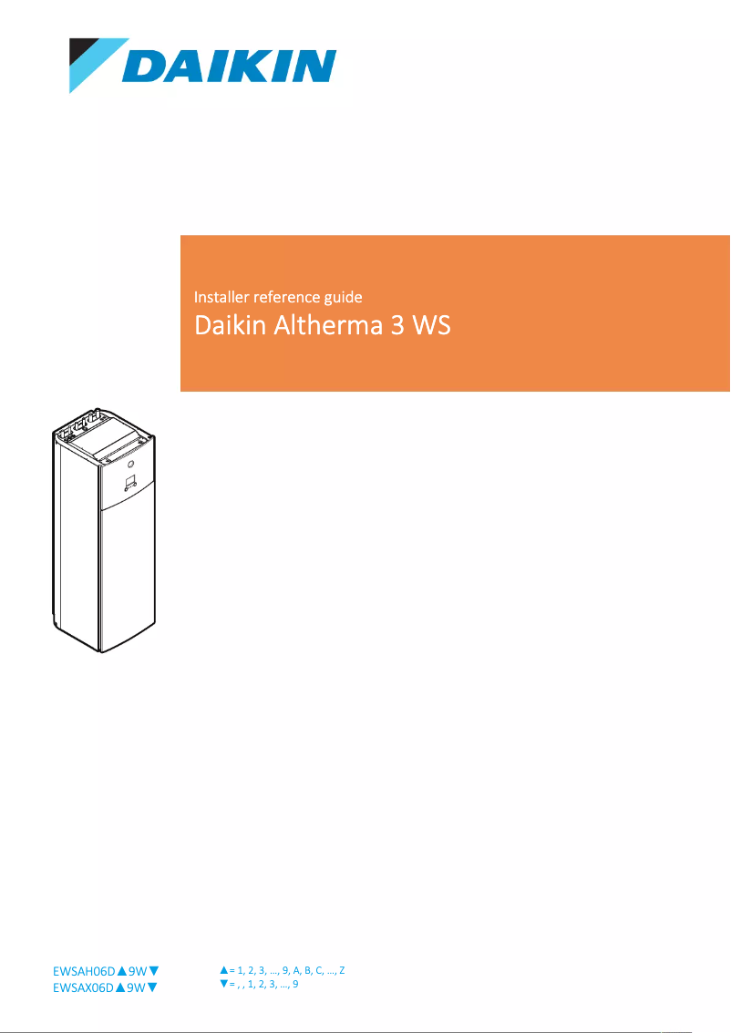 Page n°1 - Guide d'installation Daikin EWSAX06DA9W