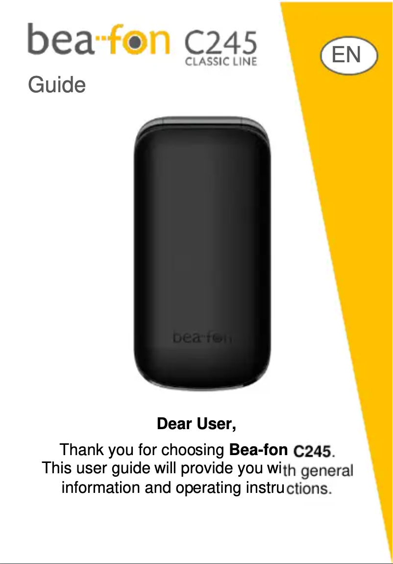 Page 1 of the manual User Manual Bea-fon C245