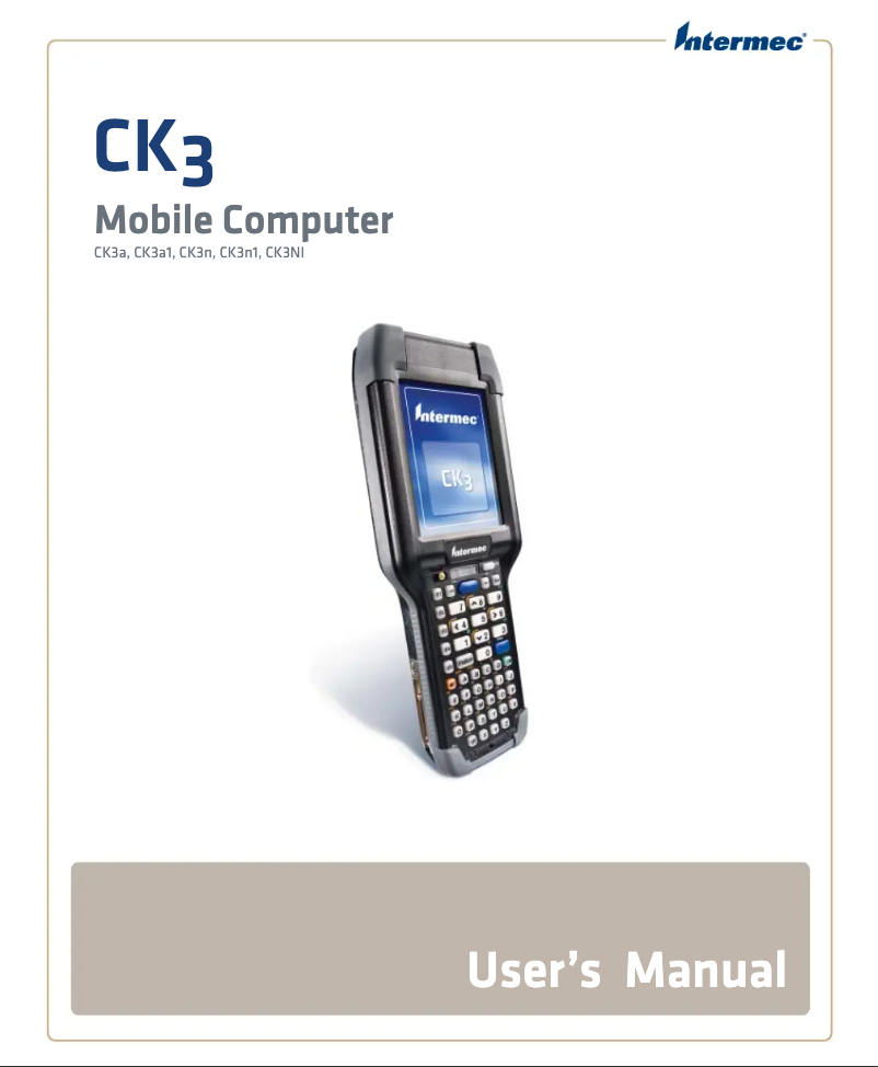 Page n°1 - Manuel utilisateur Intermec CK3NI