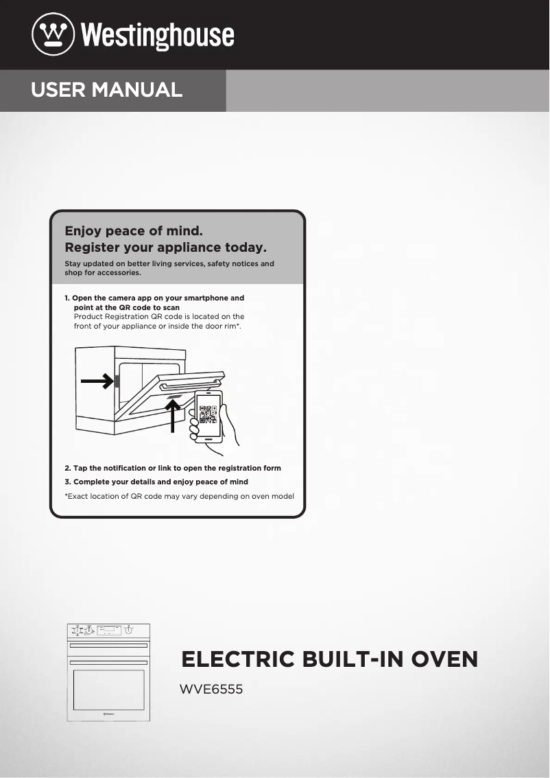 Page 1 de la notice Manuel utilisateur Westinghouse WVE6555SD