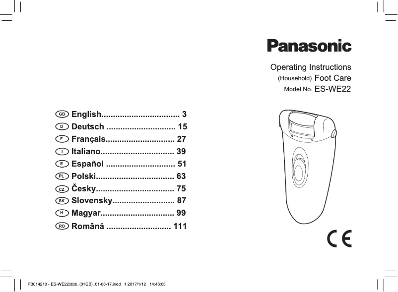 Image de la première page du manuel de l'appareil ES-WE22