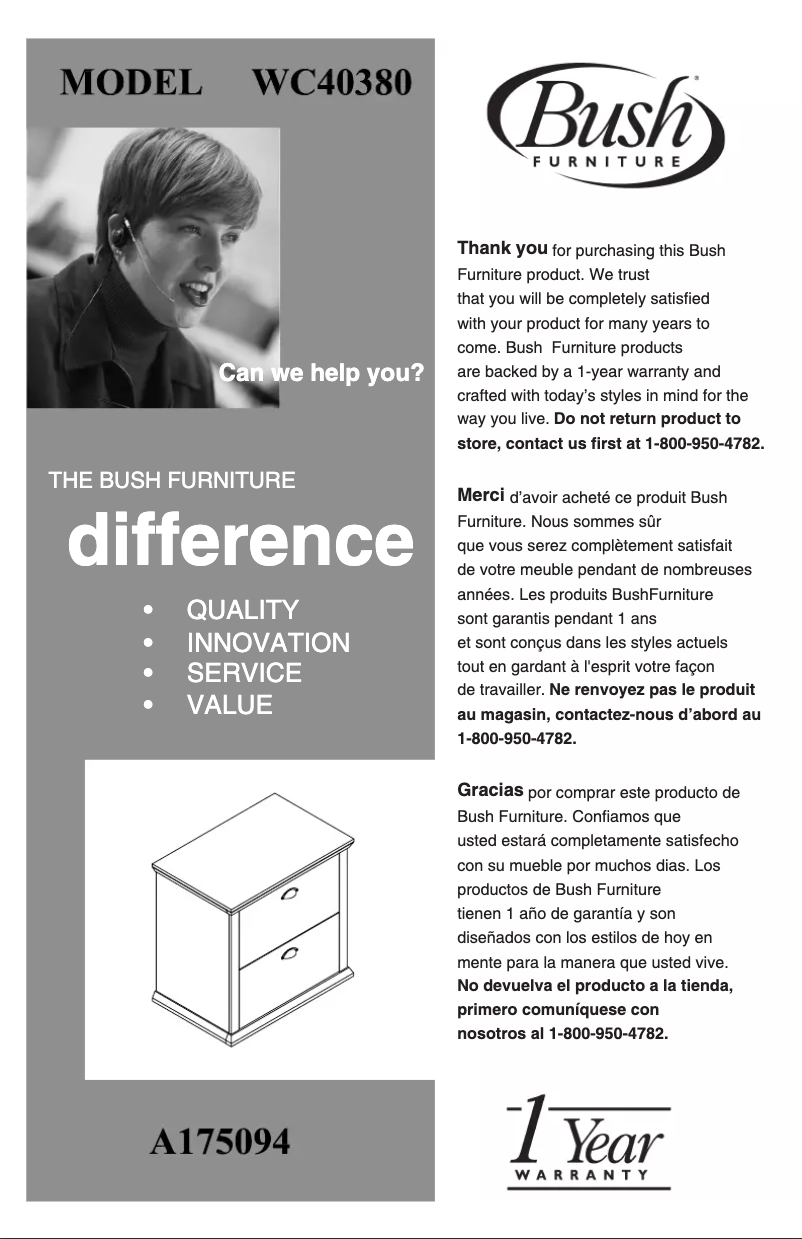 Page 1 de la notice Guide d'installation Bush Yorktown WC40380-03