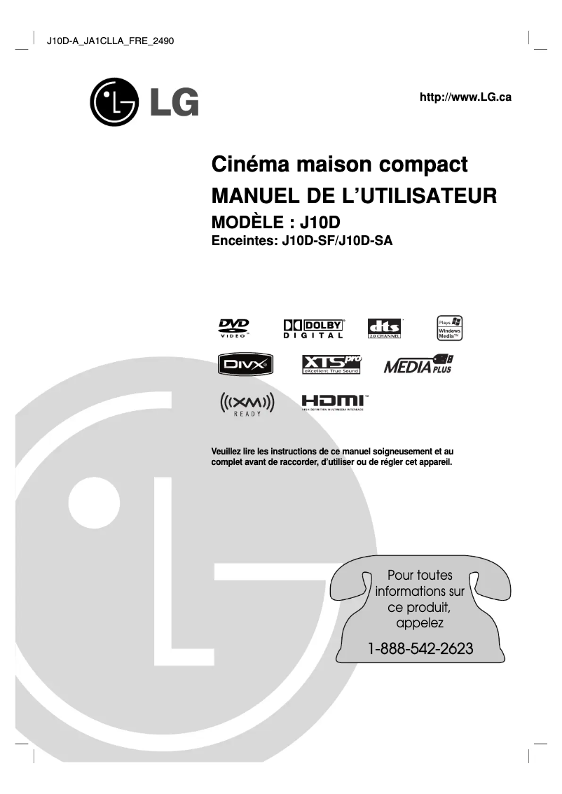 Página 1 del manual Manual de usuario LG J10D