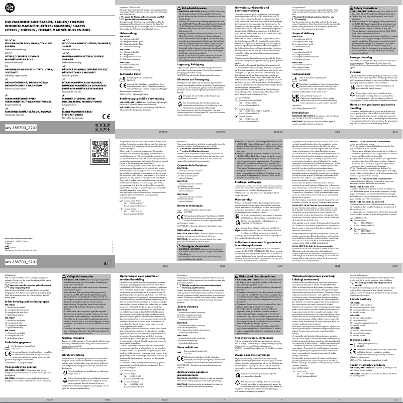 Page 1 de la notice Manuel utilisateur Playtive IAN 389703