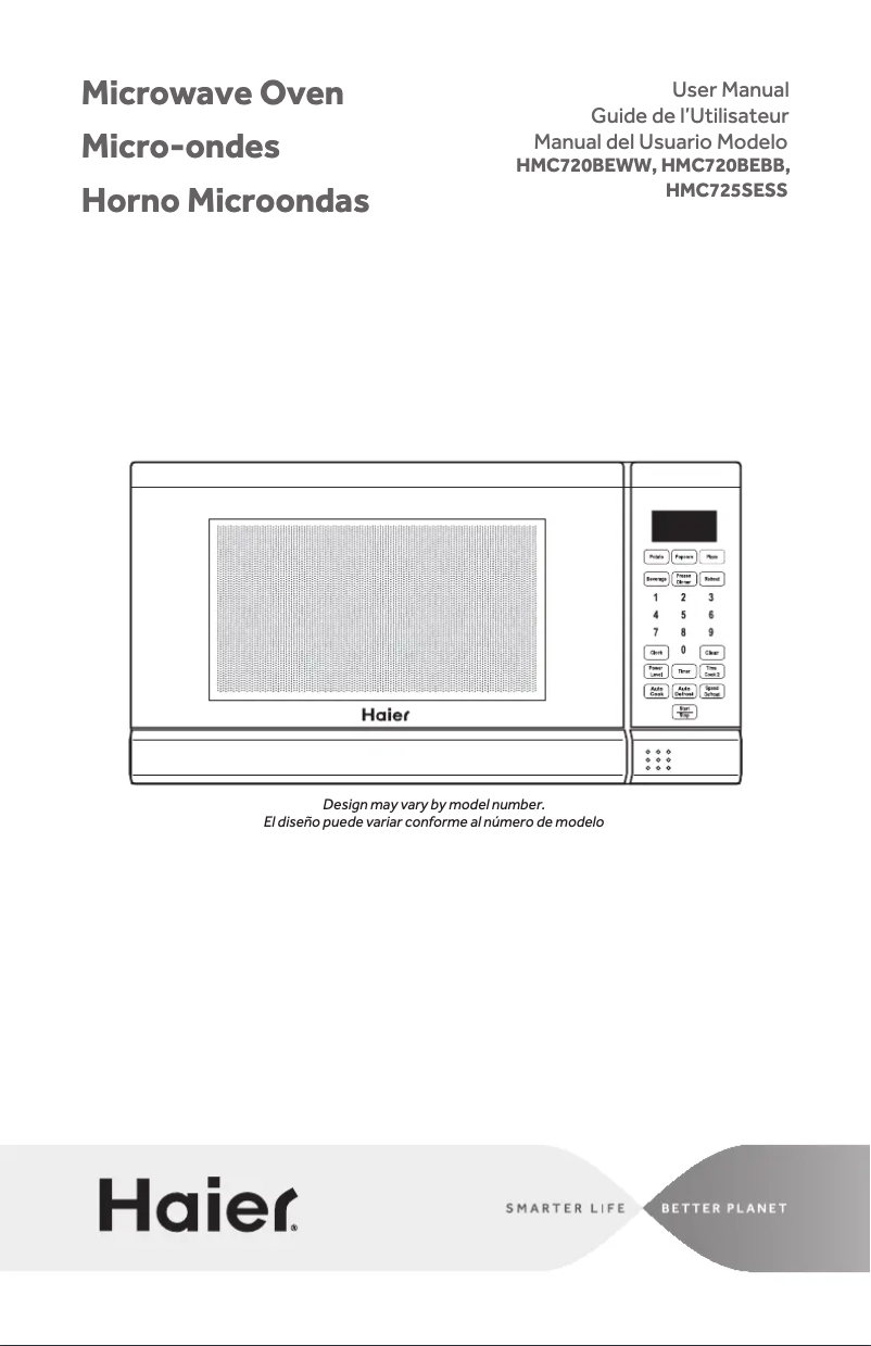 Page 1 de la notice Manuel utilisateur Haier HMC720BEWW