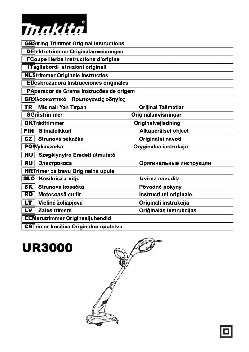 Page 1 of the manual User Manual Makita UR3000