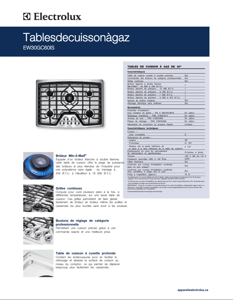 Image de la première page du manuel de l'appareil EW30GC60IS