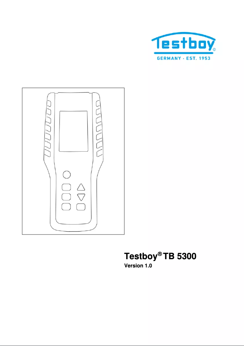 Page n°1 - Manuel utilisateur Testboy TB 5300
