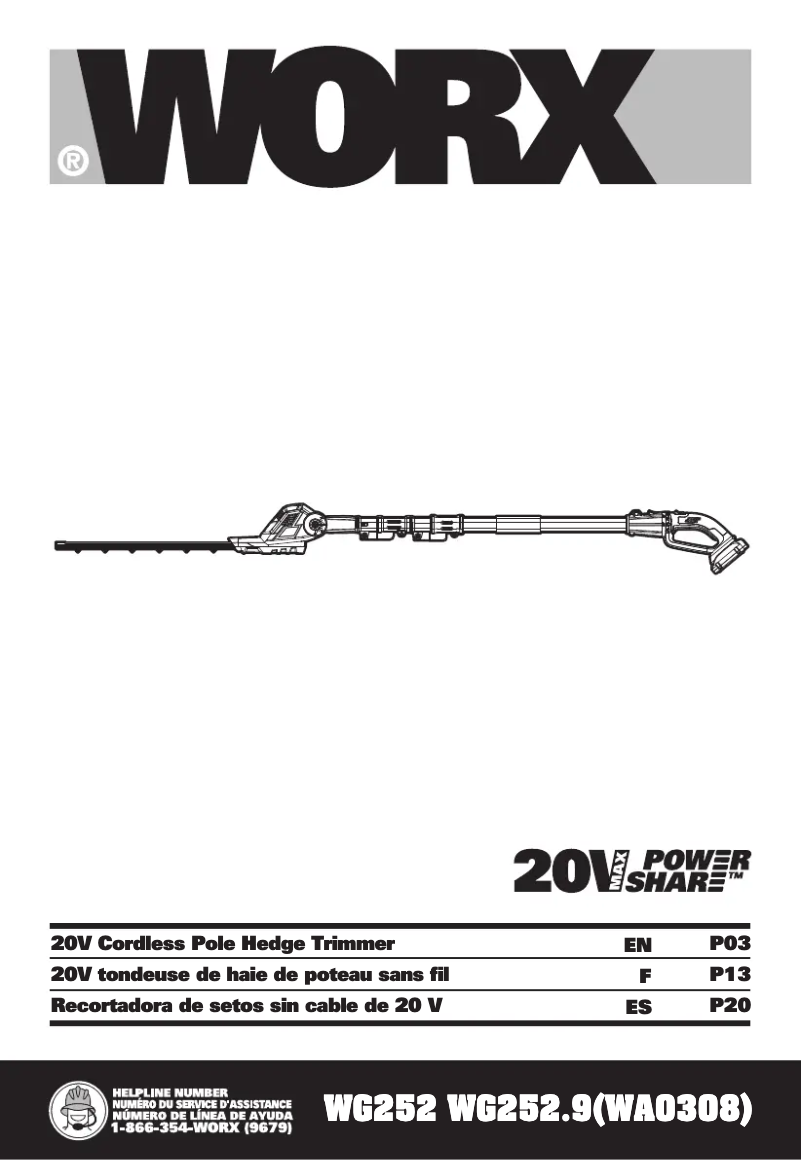 Imagen de la primera página del manual del dispositivo WG252.9