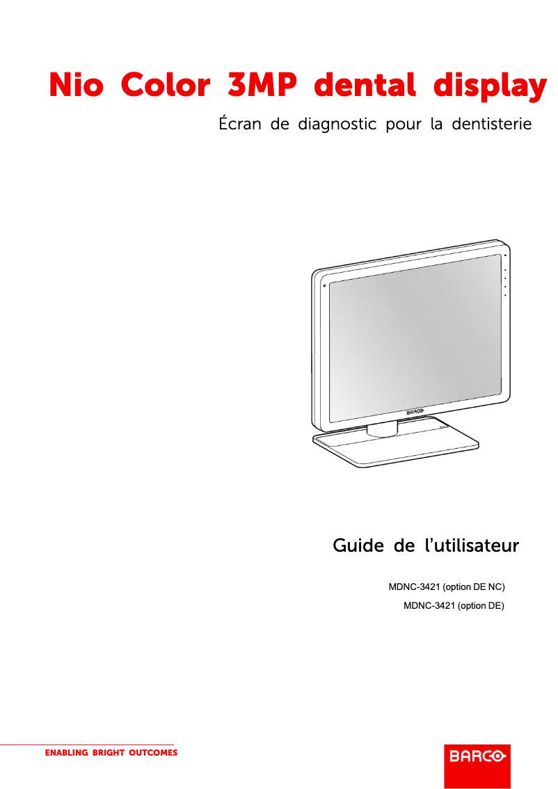 Page n°1 - Manuel utilisateur Barco Nio Color 3MP Dental