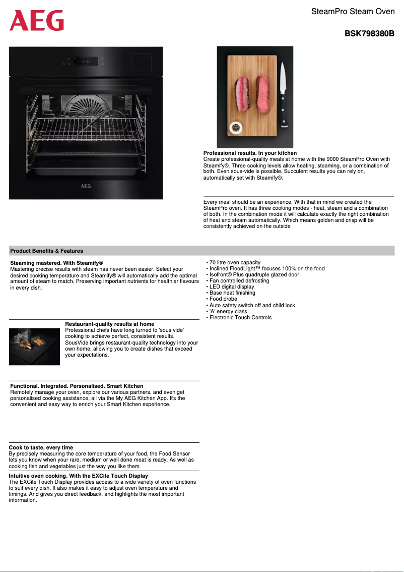 Página 1 del manual Ficha técnica AEG BSK798380B