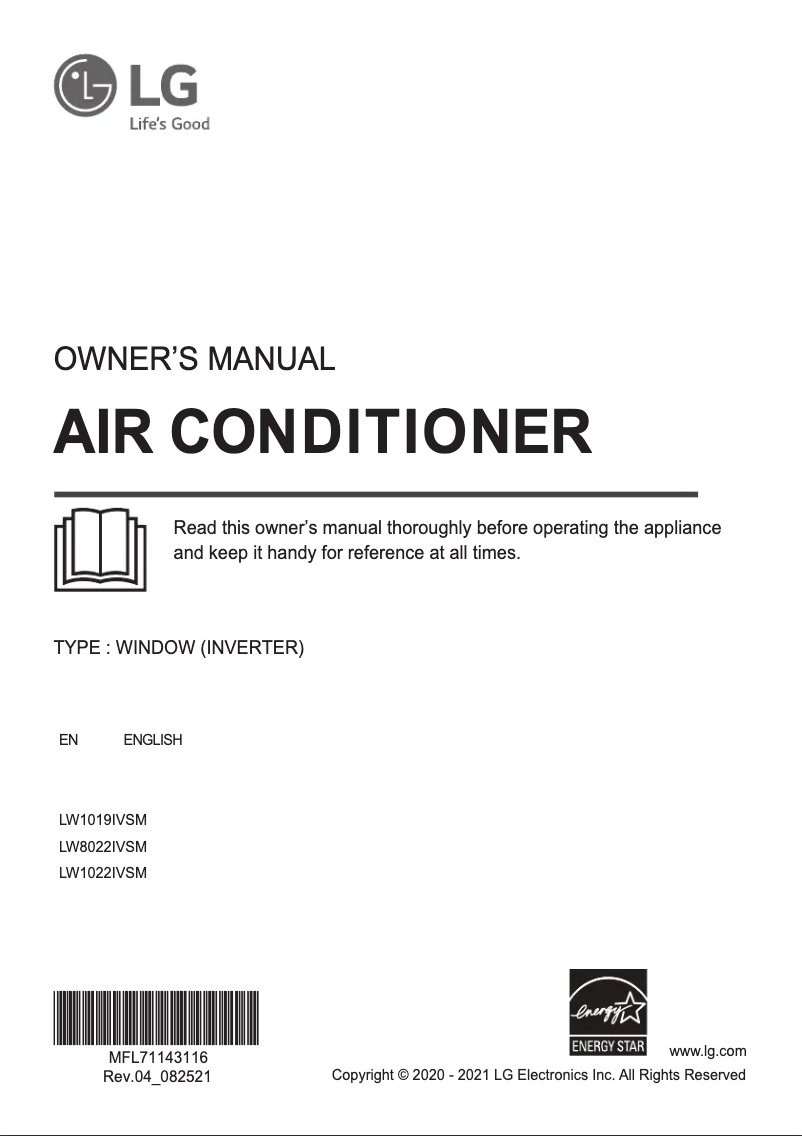 Image de la première page du manuel de l'appareil LW1019IVSM