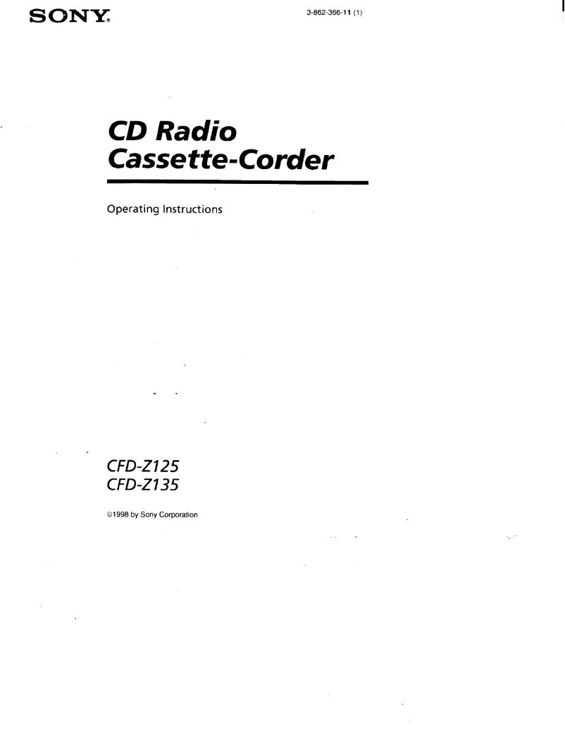 Image de la première page du manuel de l'appareil CFD-Z125