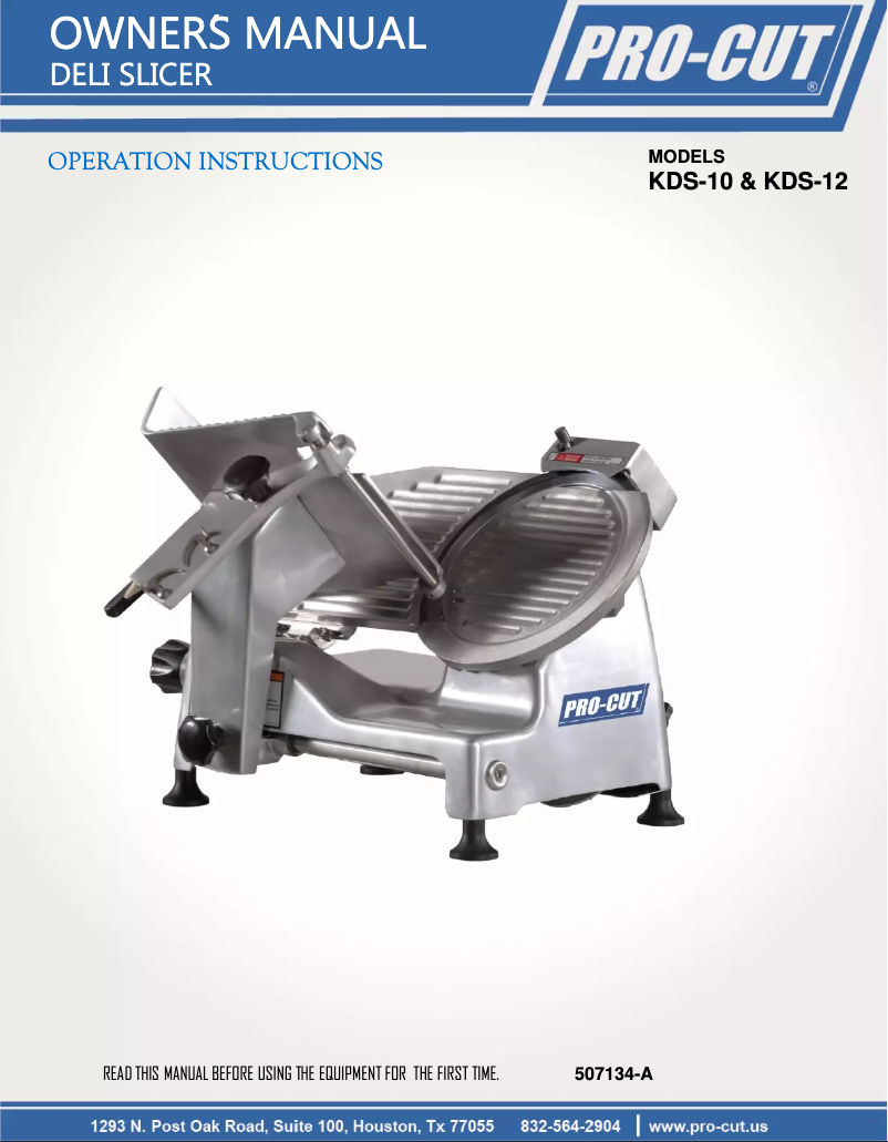 Page n°1 - Manuel utilisateur Pro-Cut KDS-10