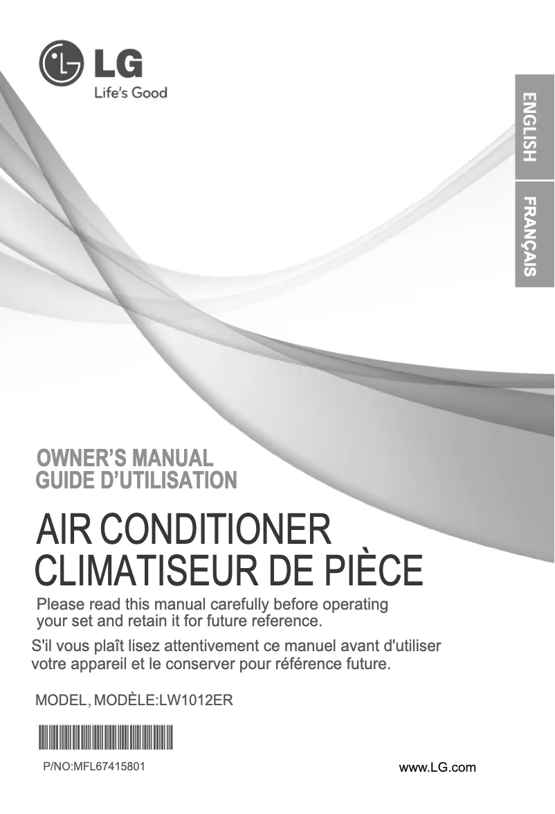 Page 1 de la notice Manuel utilisateur LG LW1012ER