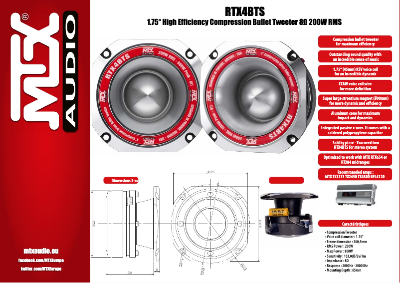 Page n°1 - Manuel utilisateur MTX Audio RTX4BTs