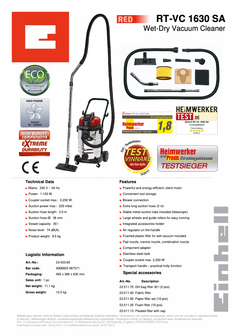 Image de la première page du manuel de l'appareil RT-VC 1630 SA