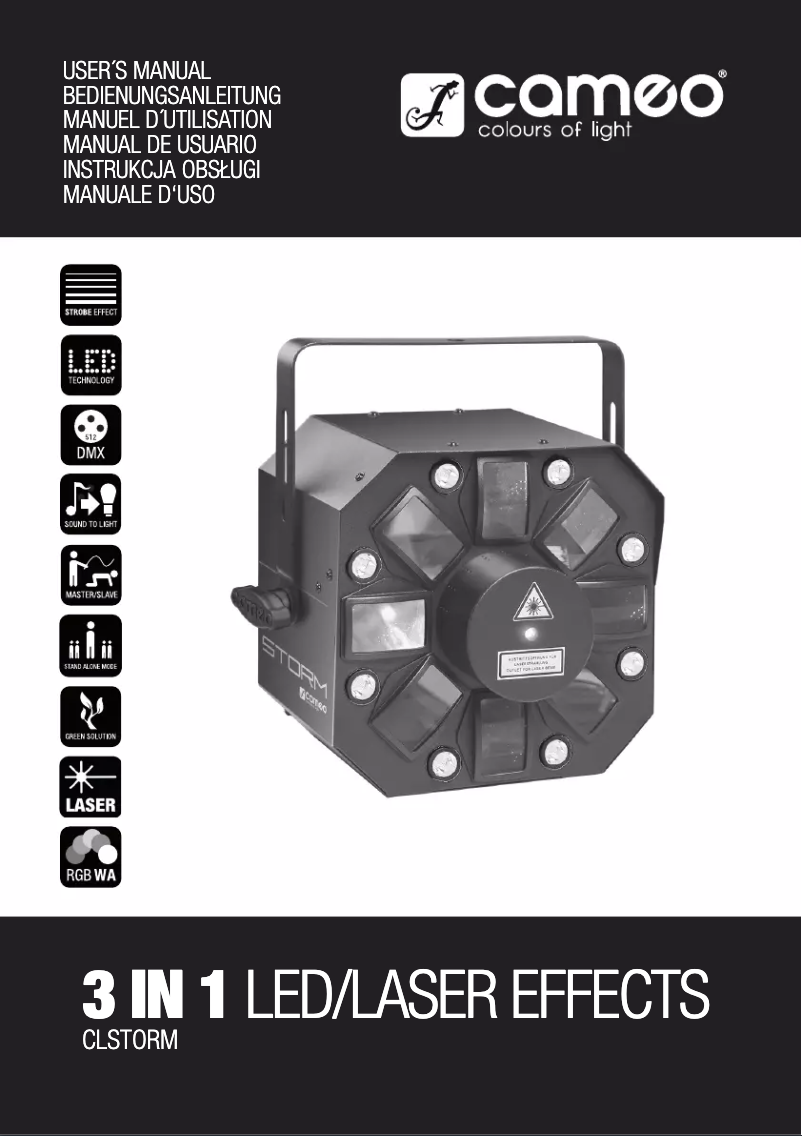 Page n°1 - Manuel utilisateur Cameo CLSTORM 3 in 1