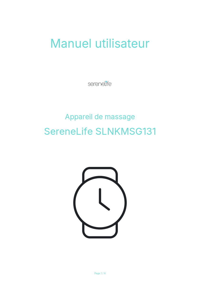 Page n°1 - Manuel utilisateur SereneLife SLNKMSG131